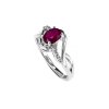 Sterling Silver Ruby and White Topaz Ring