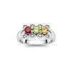 Sterling Silver Multi-Color Gemstones Ring