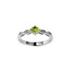 Sterling Silver Peridot and White Topaz Ring