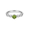 Sterling Silver Peridot and White Topaz Ring