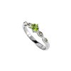 Sterling Silver Peridot and White Topaz Ring