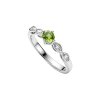 Sterling Silver Peridot and White Topaz Ring
