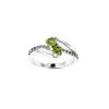 Sterling Silver Peridot and White Topaz Ring