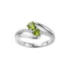 Sterling Silver Peridot and White Topaz Ring