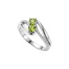 Sterling Silver Peridot and White Topaz Ring