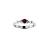 Sterling Silver Garnet and White Topaz Ring