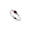 Sterling Silver Garnet and White Topaz Ring