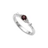 Sterling Silver Garnet and White Topaz Ring