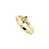 Sterling Silver Yellow Gold 18K Ring with White Topaz