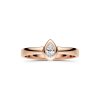 Sterling Silver White Topaz Ring Over Rose Gold Plated