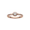 Sterling Silver White Topaz Ring Over Rose Gold Plated