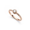 Sterling Silver White Topaz Ring Over Rose Gold Plated