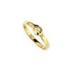 Sterling Silver White Topaz Ring Over 18K Yellow Gold Plated