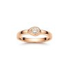 Sterling Silver White Topaz Ring Over Rose Gold Plated