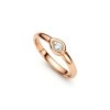 Sterling Silver White Topaz Ring Over Rose Gold Plated