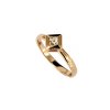 Sterling Silver White Topaz Ring Over Rose Gold Plated