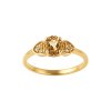 Sterling Silver Peridot and White Topaz Ring Over 18K Yellow Gold Plated