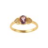 Sterling Silver Amethyst and White Topaz Ring Over 18K Yellow Gold Plated