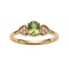 Sterling Silver Peridot and White Topaz Ring Over Yellow Gold 18K Plated