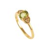 Sterling Silver Peridot and White Topaz Ring Over 18K Yellow Gold Plated