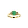 Sterling Silver Yellow Gold 18K Ring with Emerald and White Topaz