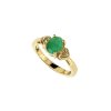 Sterling Silver Yellow Gold 18K Ring with Emerald and White Topaz