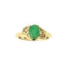 Sterling Silver Emerald and White Topaz Ring Over 18K Yellow Gold Plated