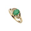 Sterling Silver Emerald and White Topaz Ring Over 18K Yellow Gold Plated