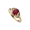 Sterling Silver Ruby and White Topaz Ring 18K Yellow Gold Plated