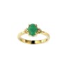 Sterling Silver Emerald and White Topaz Ring Over 18K Yellow Gold Plated