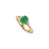 Sterling Silver Emerald and White Topaz Ring Over 18K Yellow Gold Plated