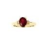 Sterling Silver Ruby and White Topaz Ring Over 18K Yellow Gold Plated