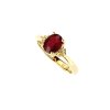 Sterling Silver Ruby and White Topaz Ring Over 18K Yellow Gold Plated
