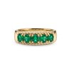 Sterling Silver Emerald Ring Over 18K Yellow Gold Plated