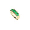 Sterling Silver Emerald Ring Over 18K Yellow Gold Plated