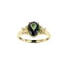 Sterling Silver Mystic Green Topaz Ring Over 18K Yellow Gold Plated