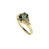 Sterling Silver Mystic Green Topaz Ring Over 18K Yellow Gold Plated