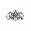 Sterling Silver Amethyst Pear Ring