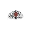 Sterling Silver Garnet Pear Ring