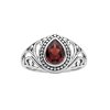Sterling Silver Garnet Pear Ring
