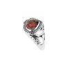 Sterling Silver Garnet Pear Ring