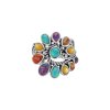 Sterling Silver Multi-Color Stone Boho Ring