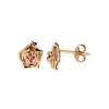 Sterling Silver Cubic Zirconia Rose Earrings