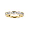Sterling Silver White Cubic Zirconia Ring Over 18K Yellow Gold Plated