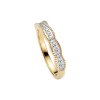 Sterling Silver White Cubic Zirconia Ring Over 18K Yellow Gold Plated