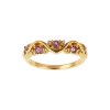 Sterling Silver Amethyst Band Ring Over 18K Yellow Gold Plated