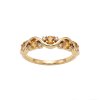 Sterling Silver Citrine Band Ring Over 18K Yellow Gold Plated