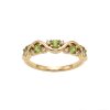 Sterling Silver Peridot Band Ring Over 18K Yellow Gold Plated