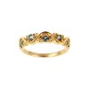 Sterling Silver London Blue Topaz Band Ring Over 18K Yellow Gold Plated
