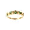 Sterling Silver Emerald Band Ring Over 18K Yellow Gold Plated